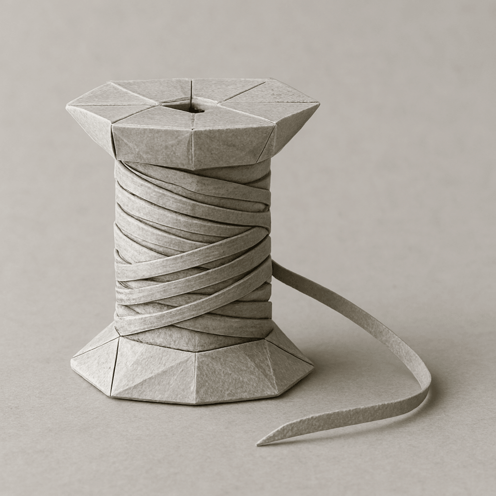 Fadenspule mit Fadenanfang zur Aufnahme des Fadens für den Anfang der Karriere in der Textilindustrie