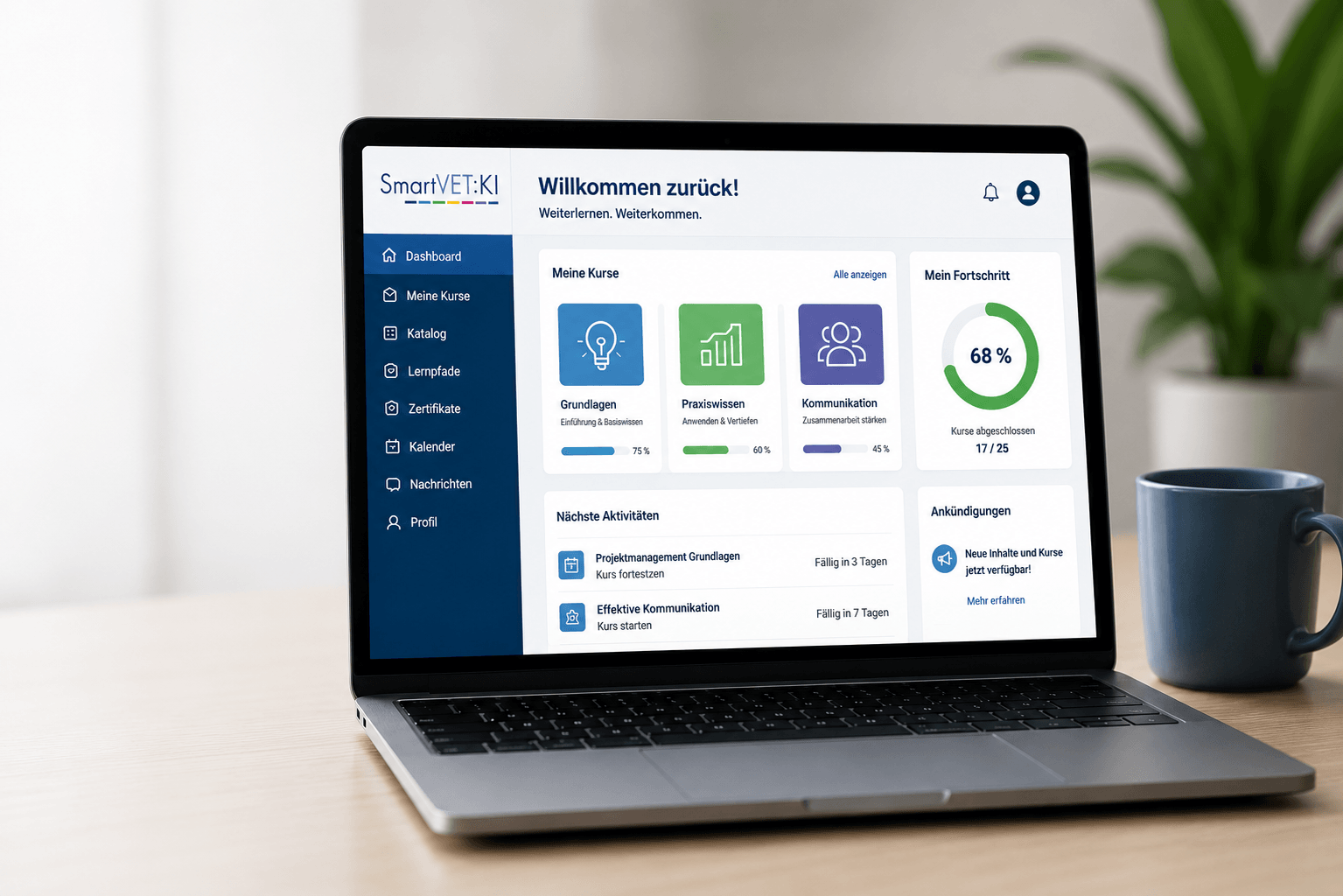 KI-generiertes Bild einer prototypischen LMS-Anwendung